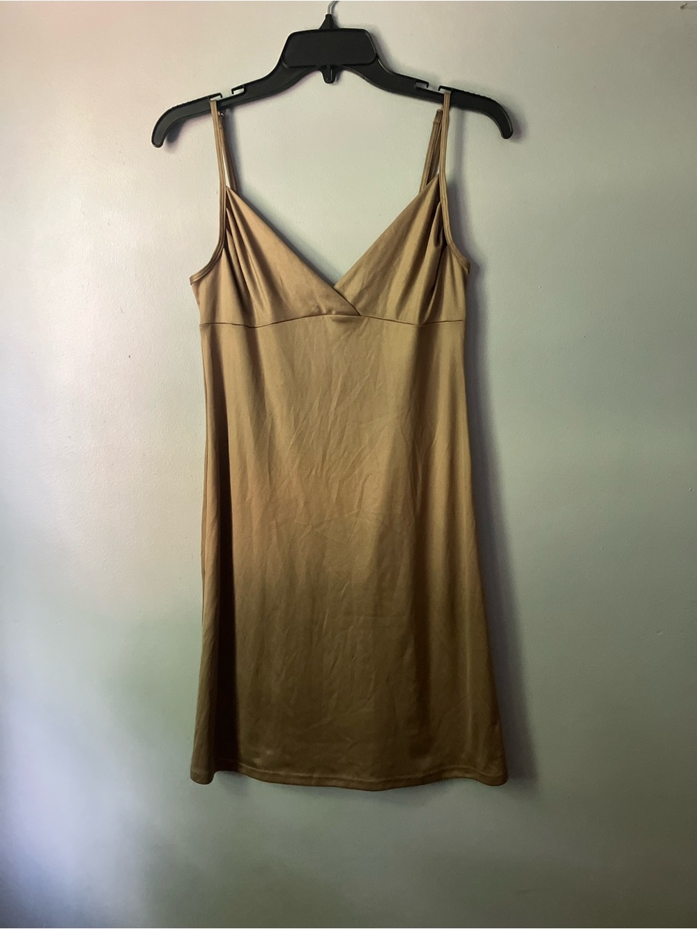 Victoria's Secret Satin Slip Dress in Camel